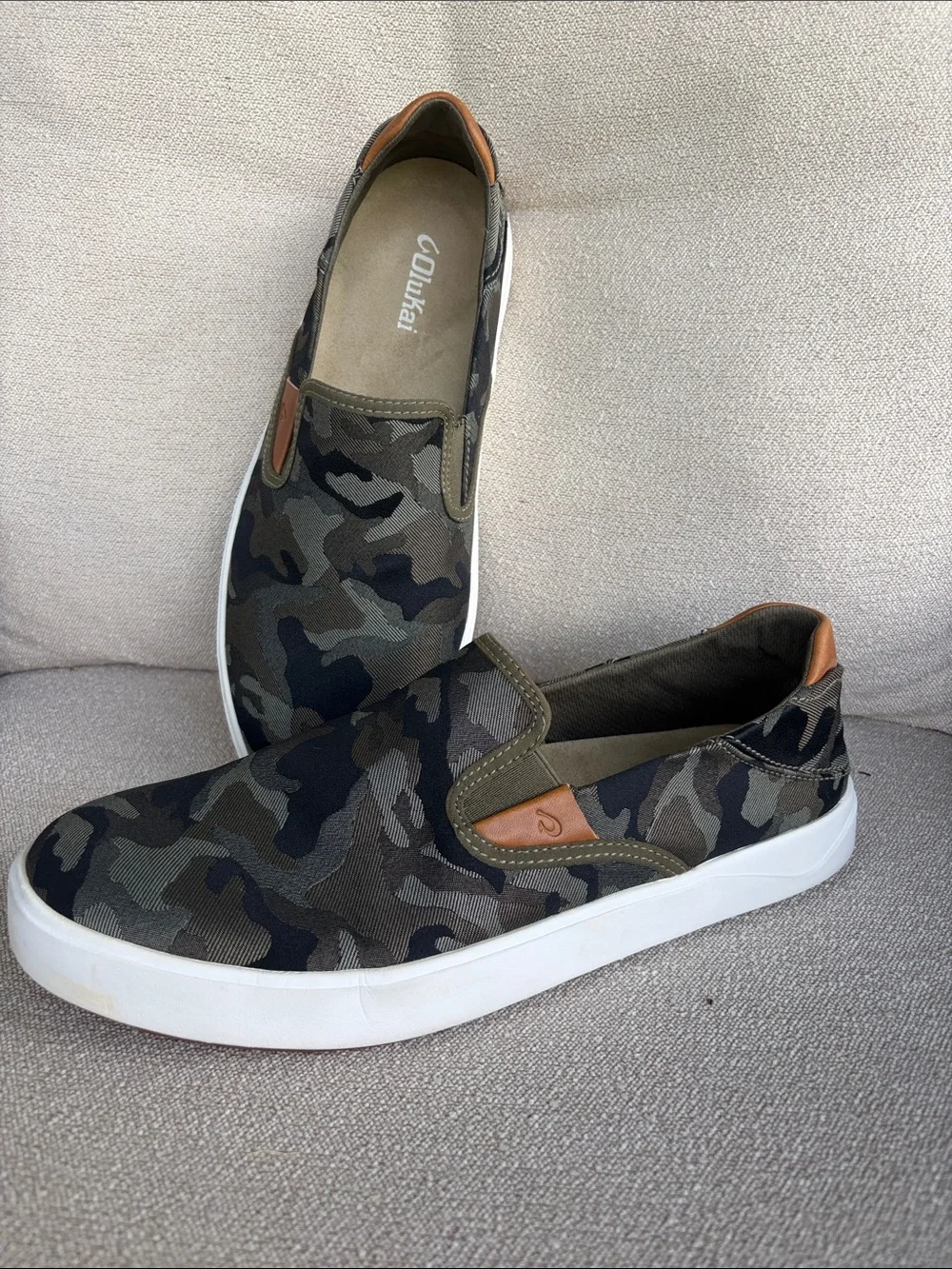 Olukai Lae’Ahi Pa’i Men’s Camo Slip On Loafers. Size  11
